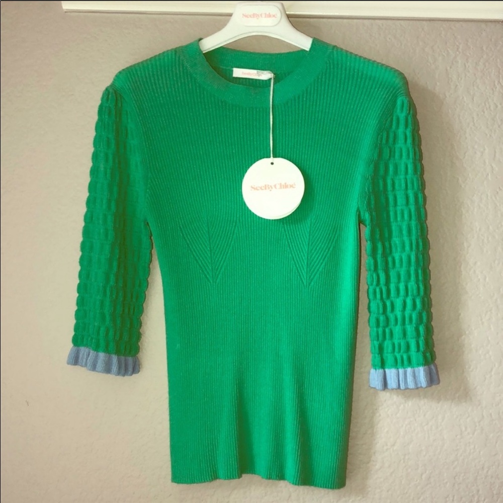 See By Chloe Sweater with ribbed sleeves